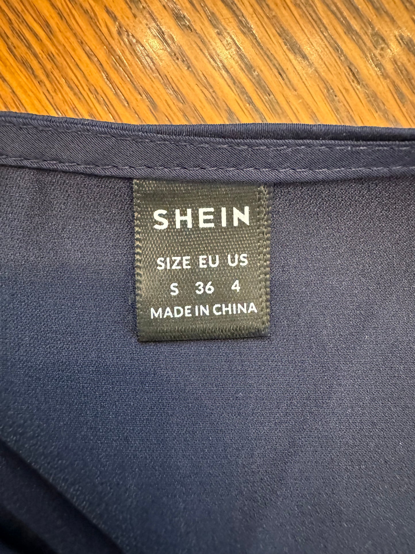 Shein Navy Satin Midi Dress