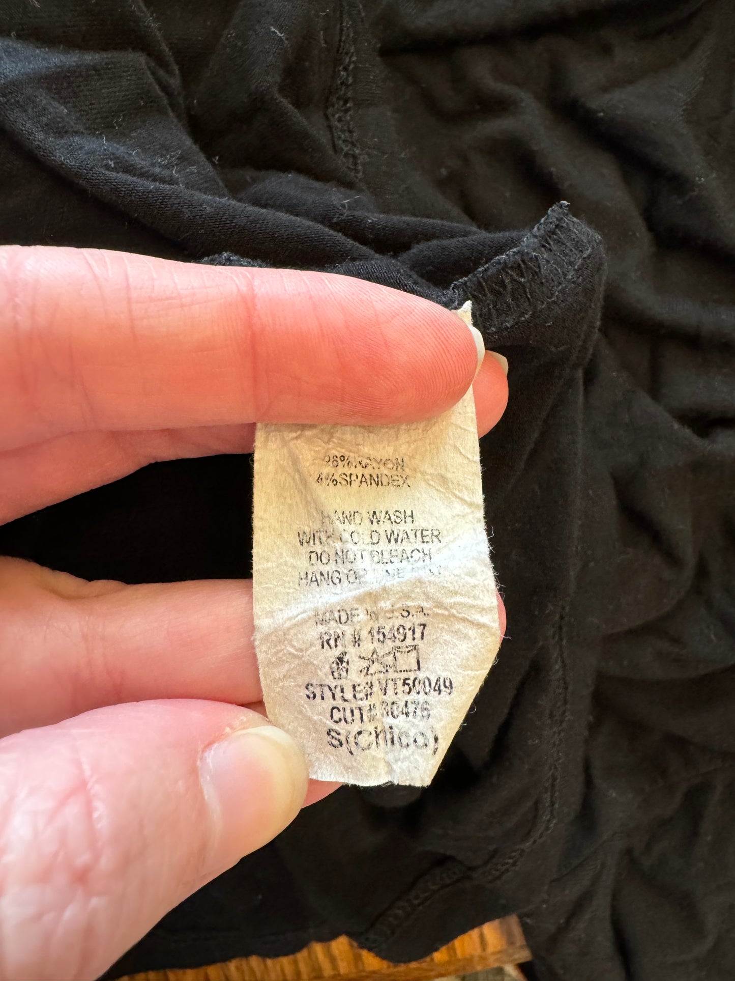 Vine & Love Black Top With Ruffle Sleeves