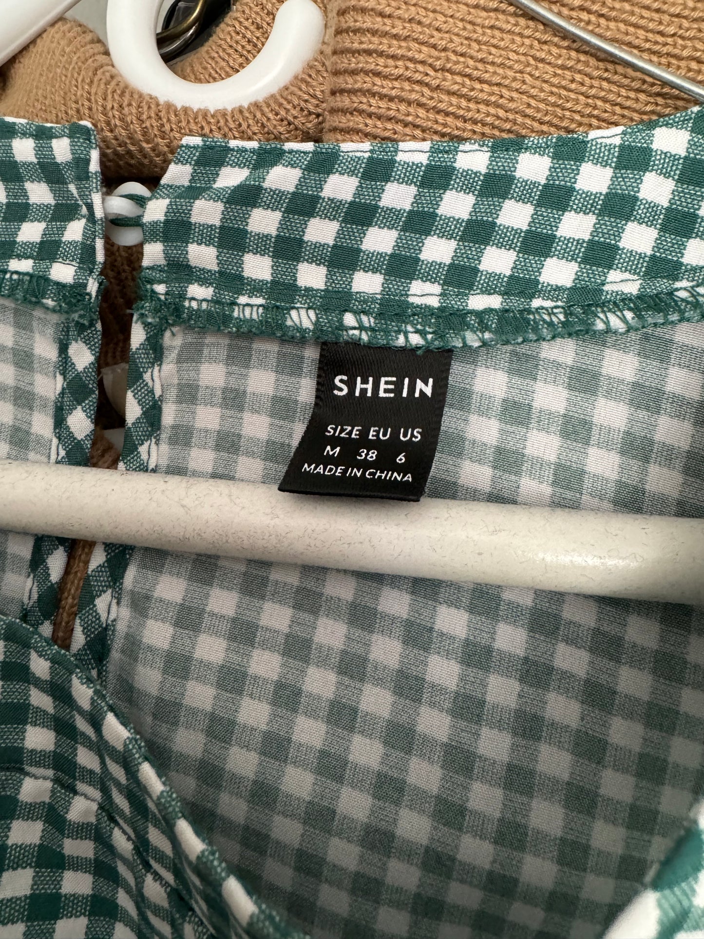Shein Green Gingham Top