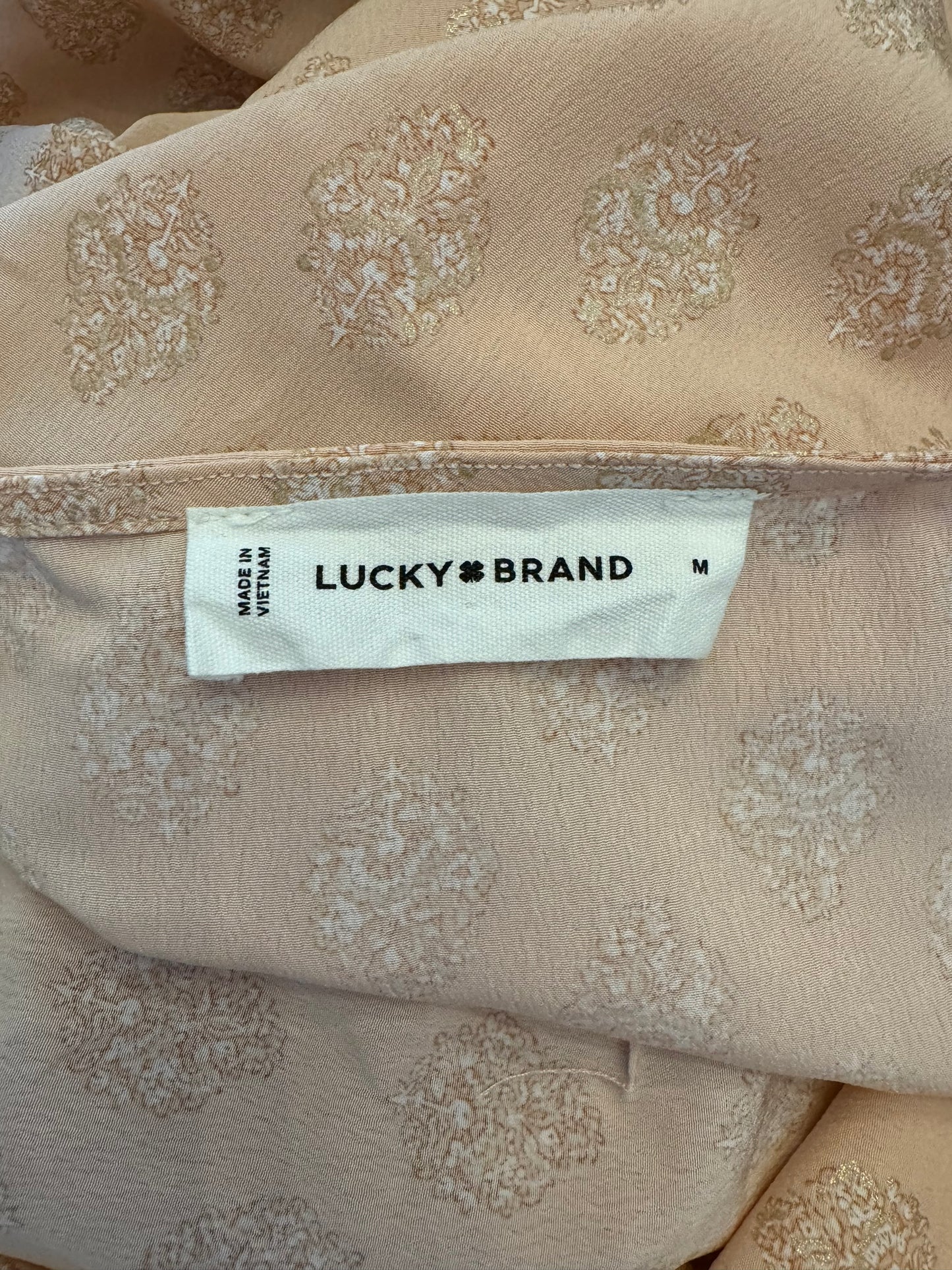 Lucky Brand Blush and Gold Maxi Dress