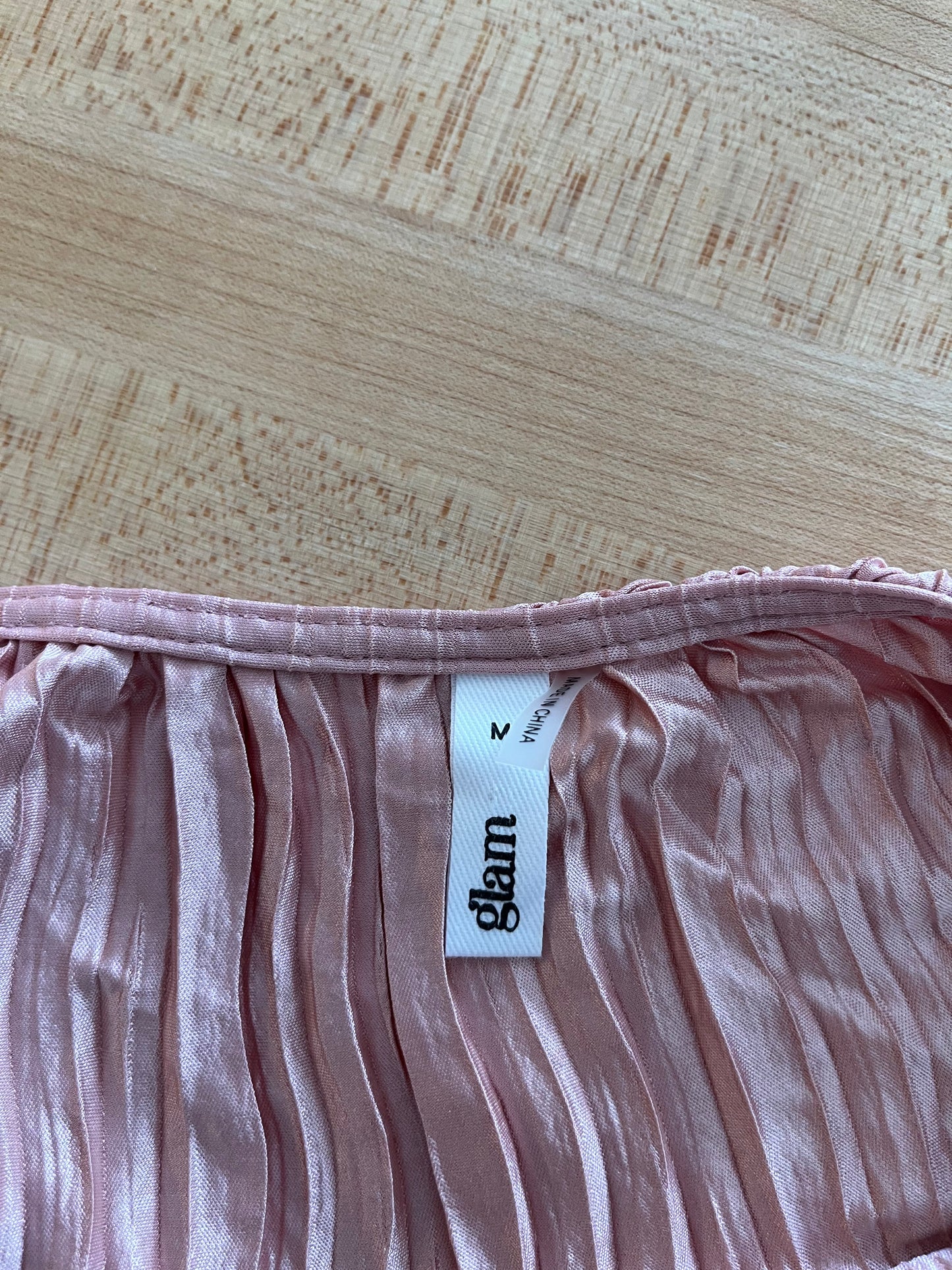 Glam Pink Crinkled Top