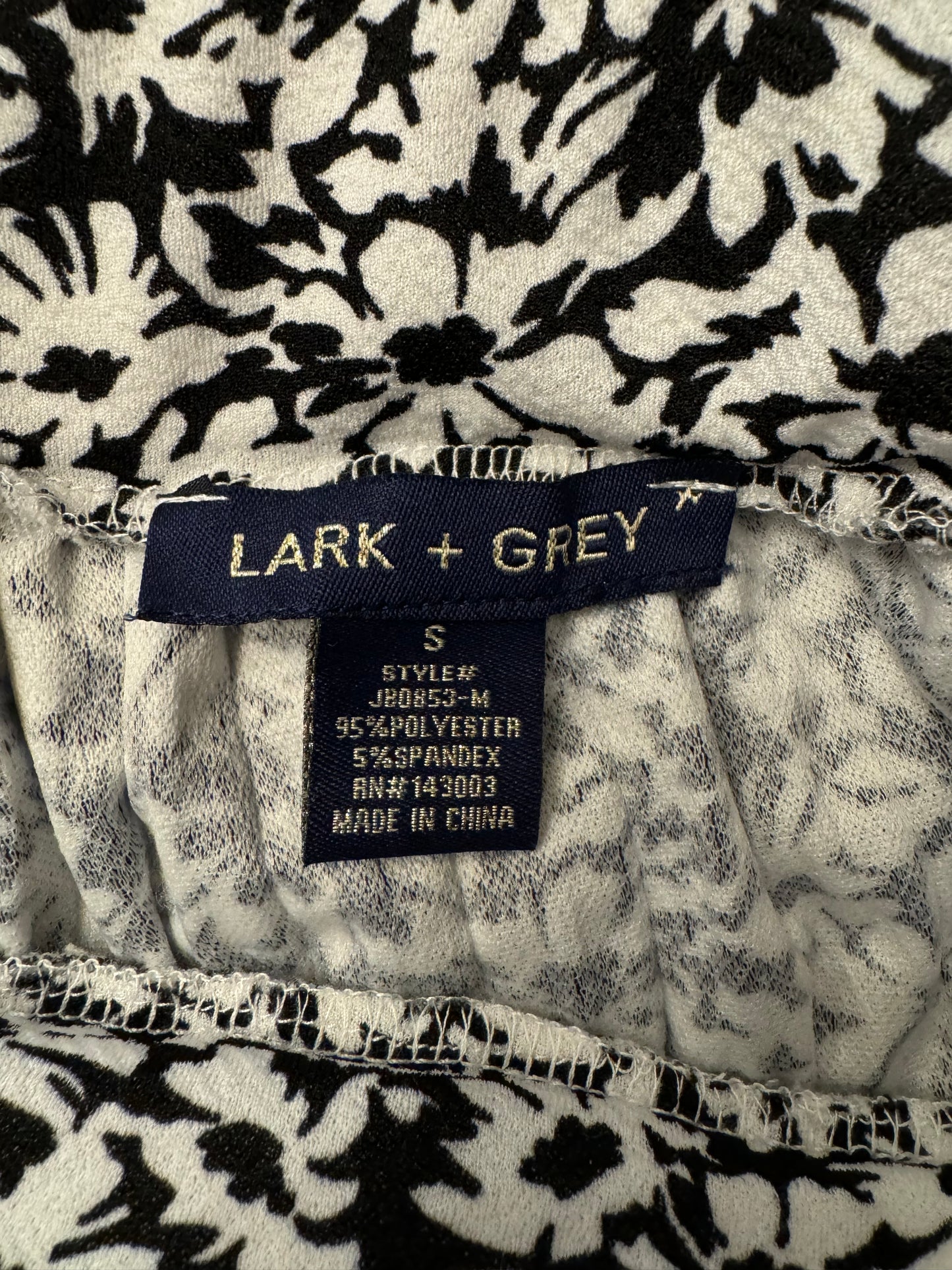 Lark + Grey Black and White Pleated Midi Skirt