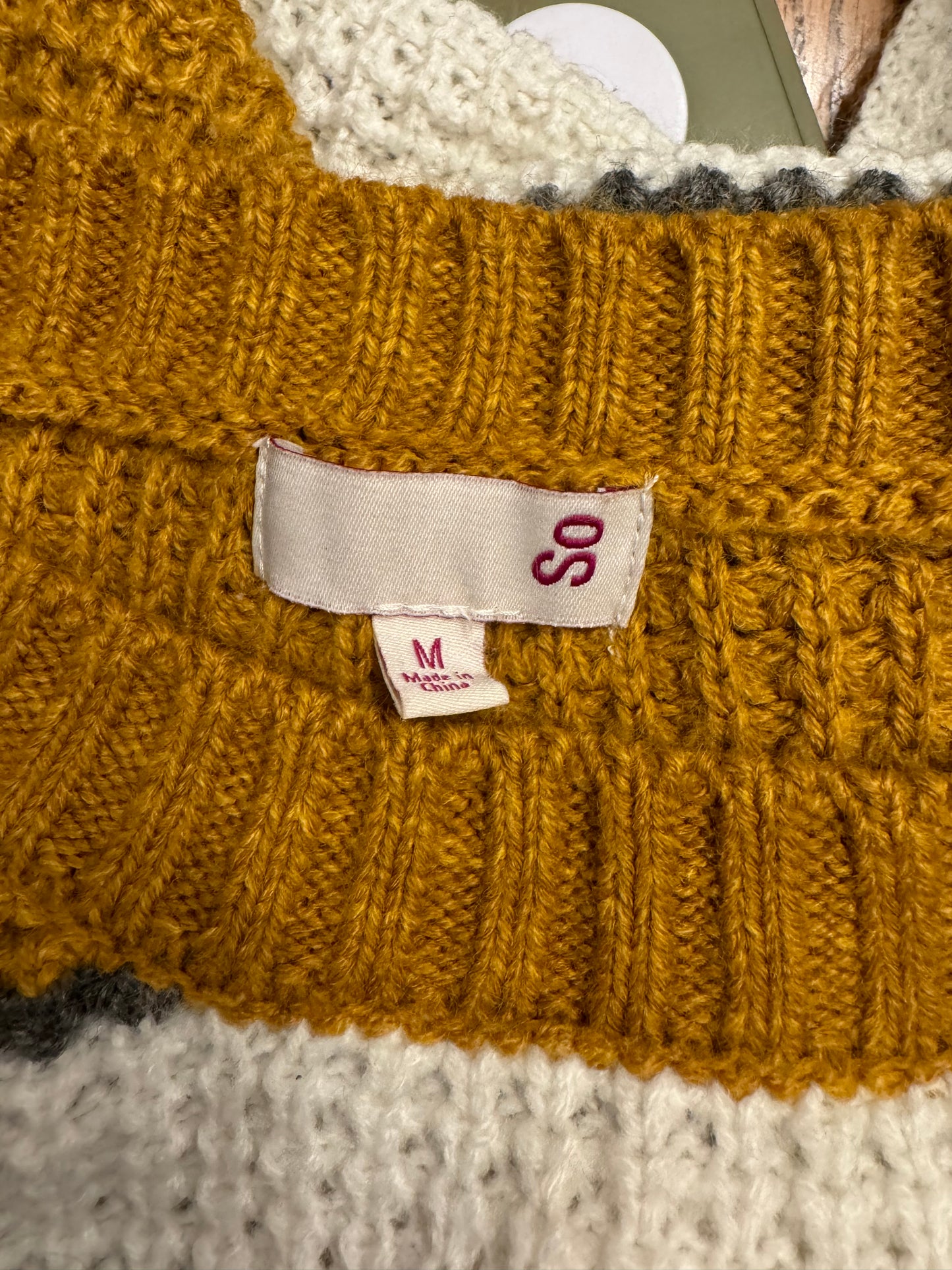 SO Mustard and Cream Stripe Sweater