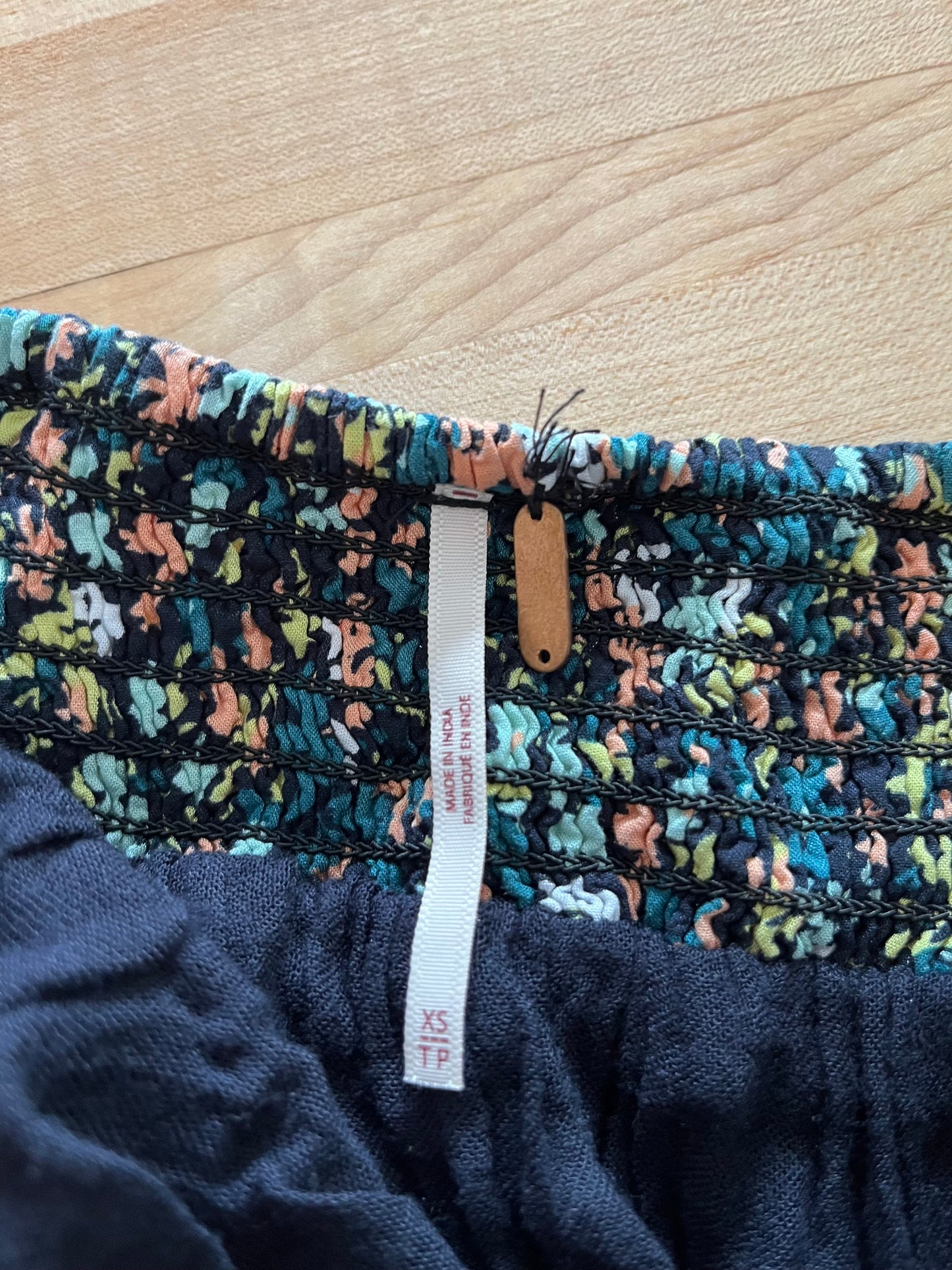 Free People Navy Floral Maxi Skirt