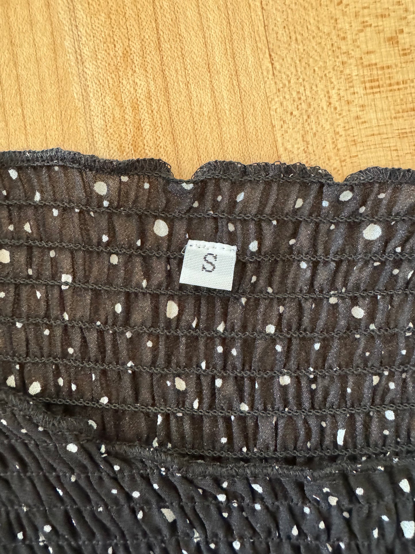 No Brand Black and White Ribbed Midi Dress