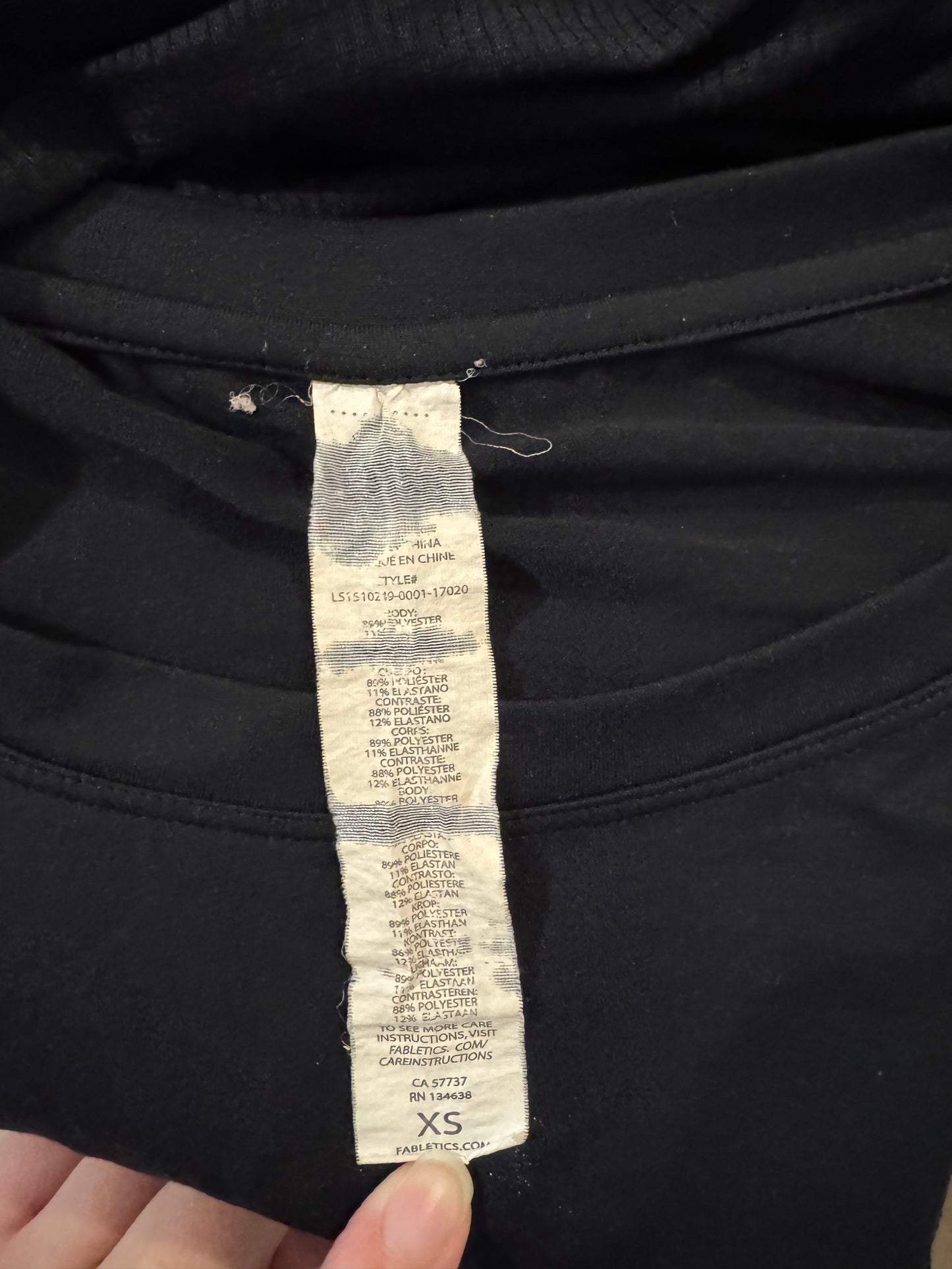 Fabletics Black Athletic Top