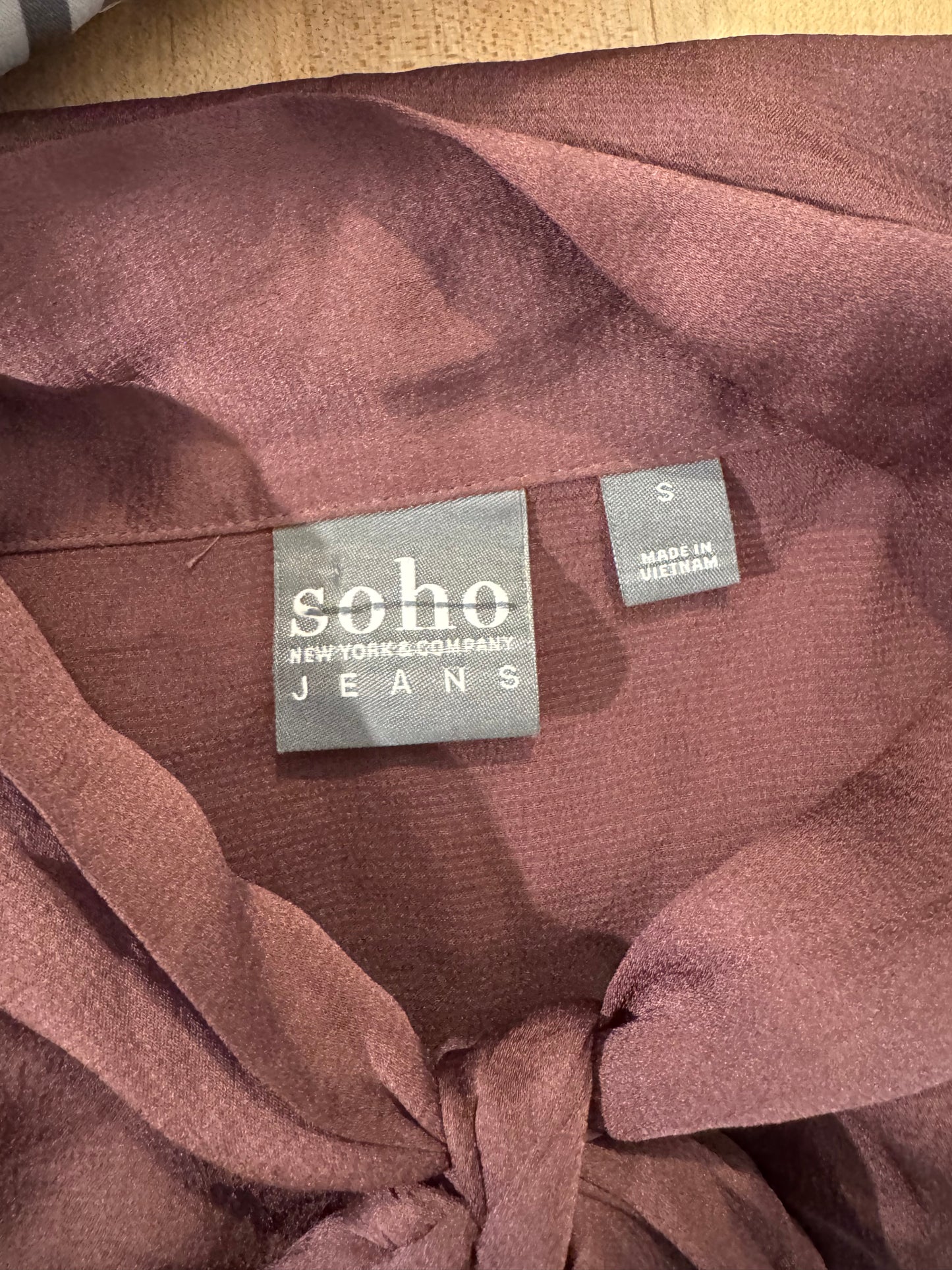 Soho Purple Top With Tie Neck