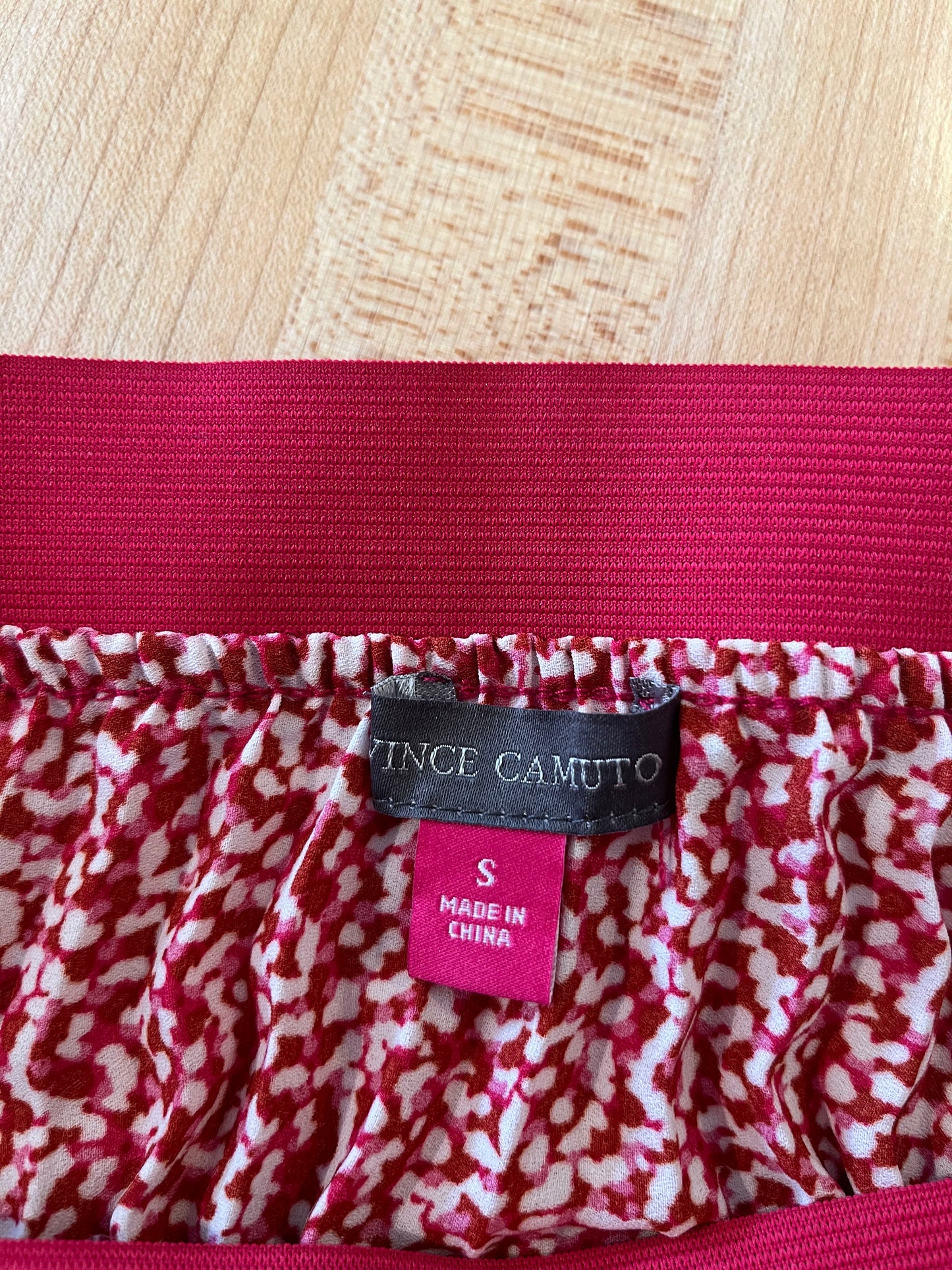 Vince Camuto Pink Pleated Midi Skirt