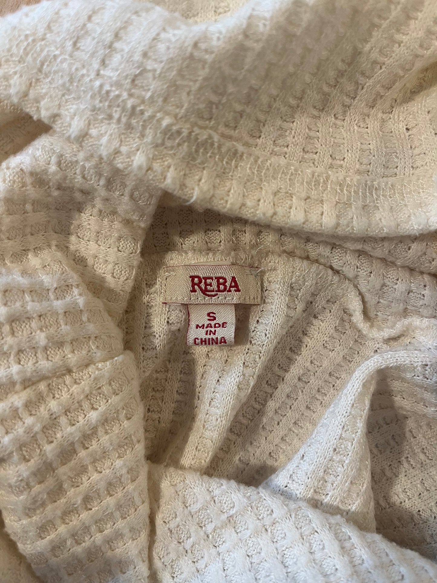 Reba Cream Waffle Knit Sweater