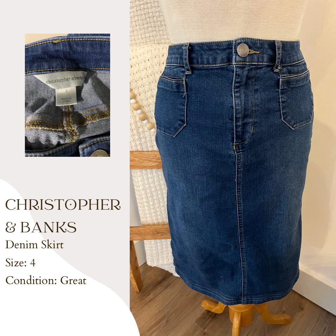 Christopher banks denim store skirts