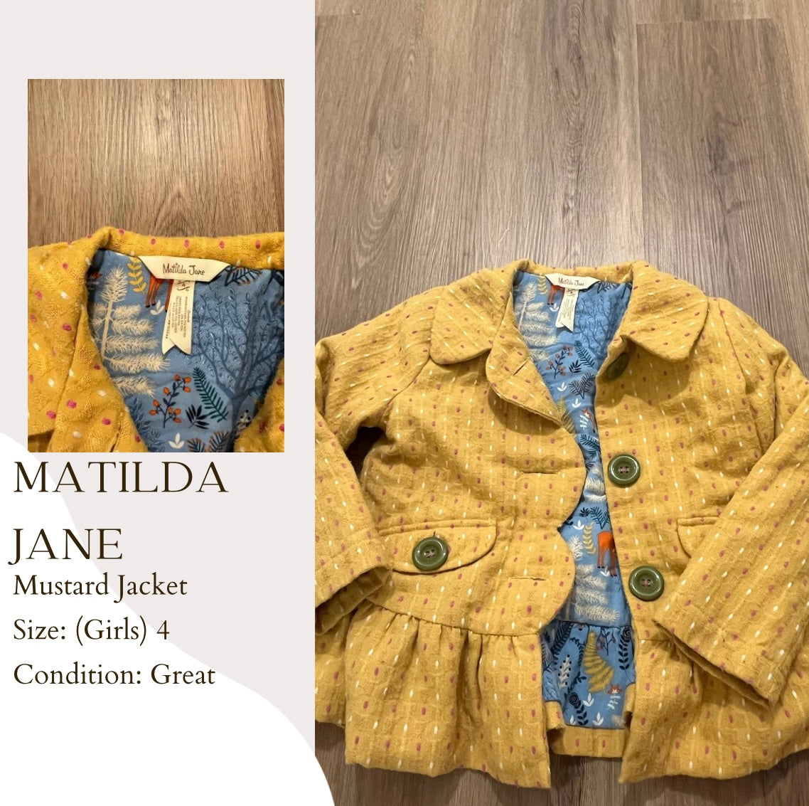 Matilda Jane Mustard Jacket AA Modest Consignment Co.