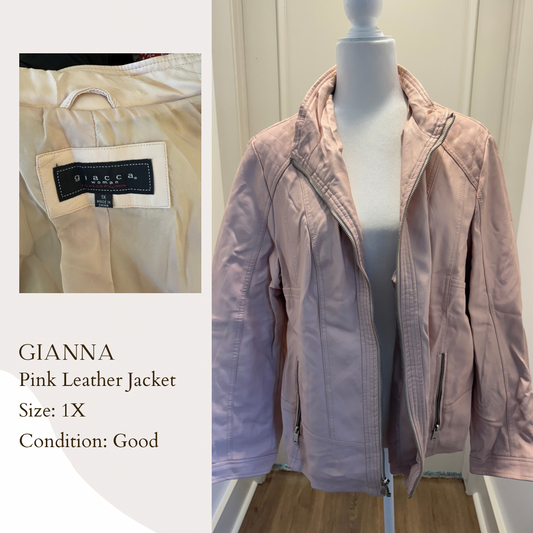 Gianna Pink Leather Jacket