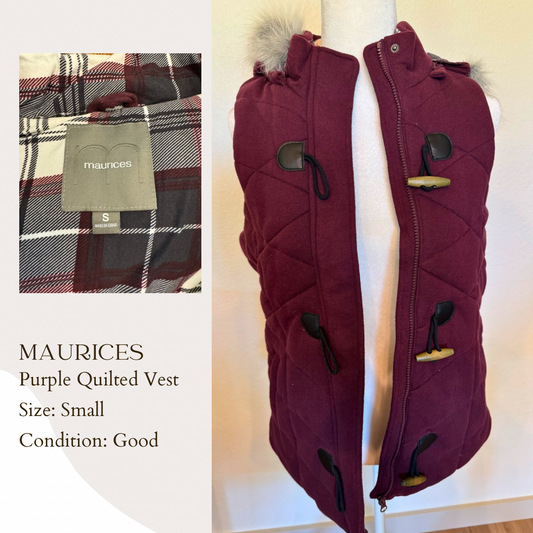 Maurice’s Purple Quilted Vest