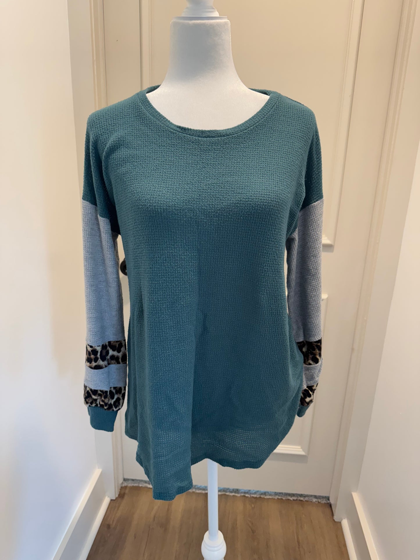 Lilypad Blue Waffle Print Top