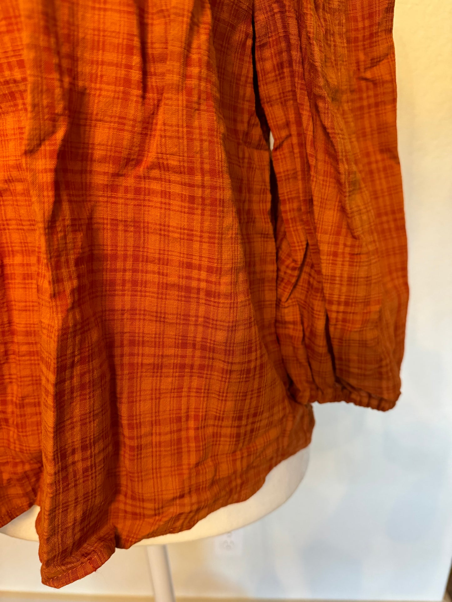 A.N.A. Burnt Orange Plaid Top