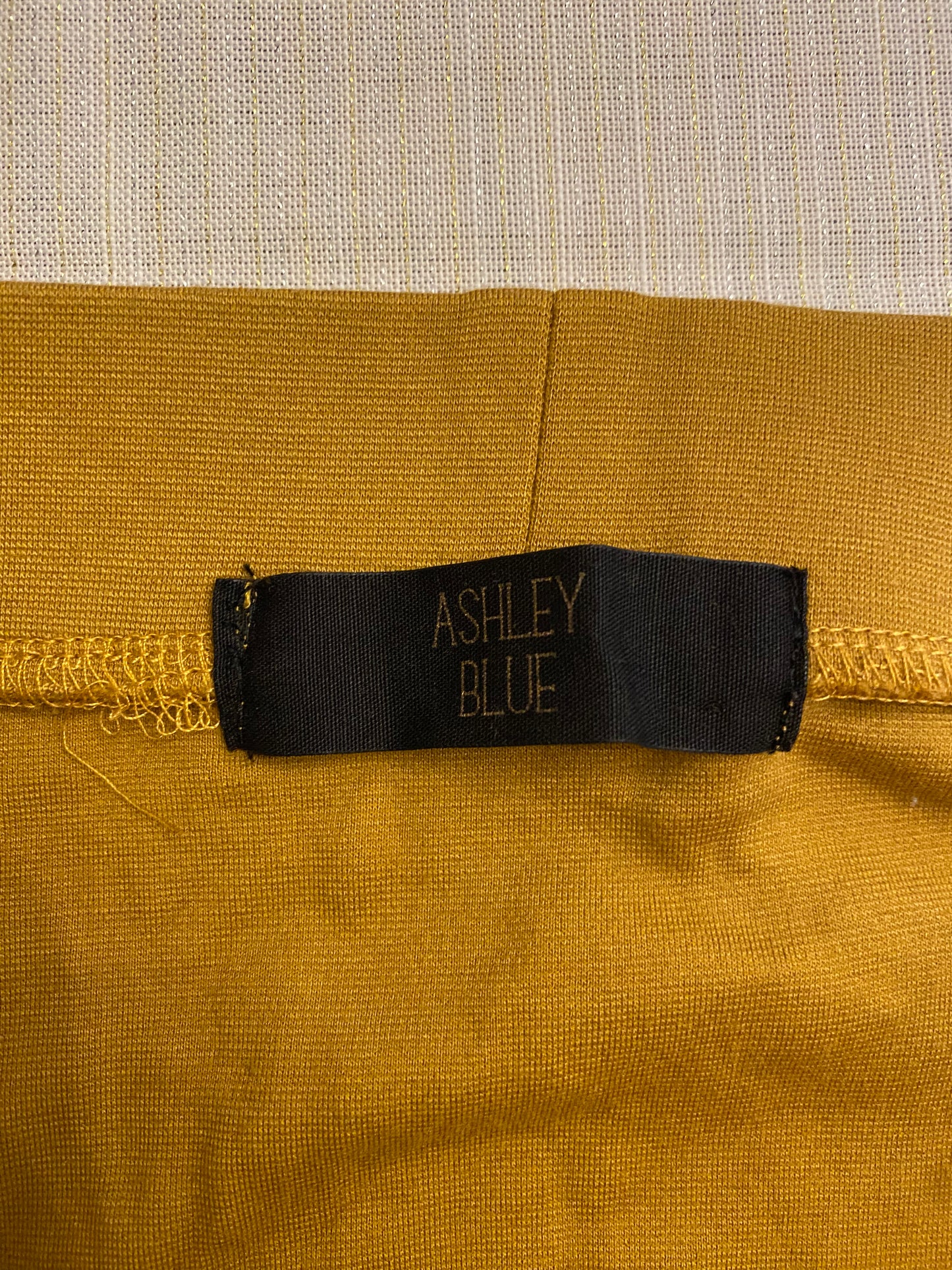 Ashley Blue Mustard Knit Pencil Skirt