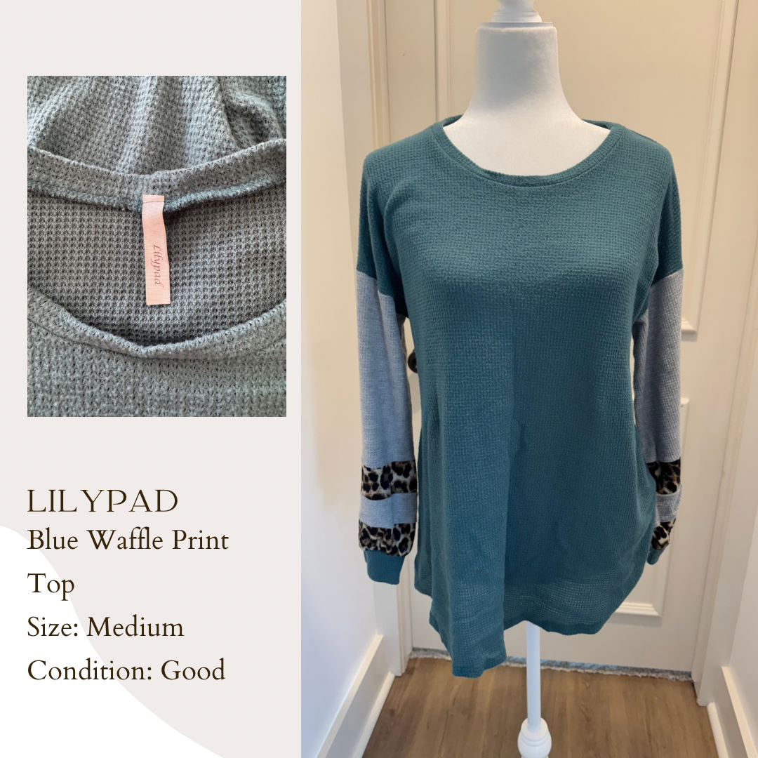 Lilypad Blue Waffle Print Top