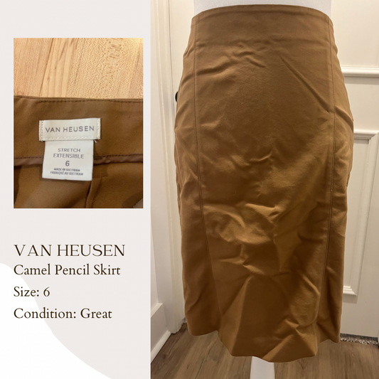 Van Heusen Camel Pencil Skirt
