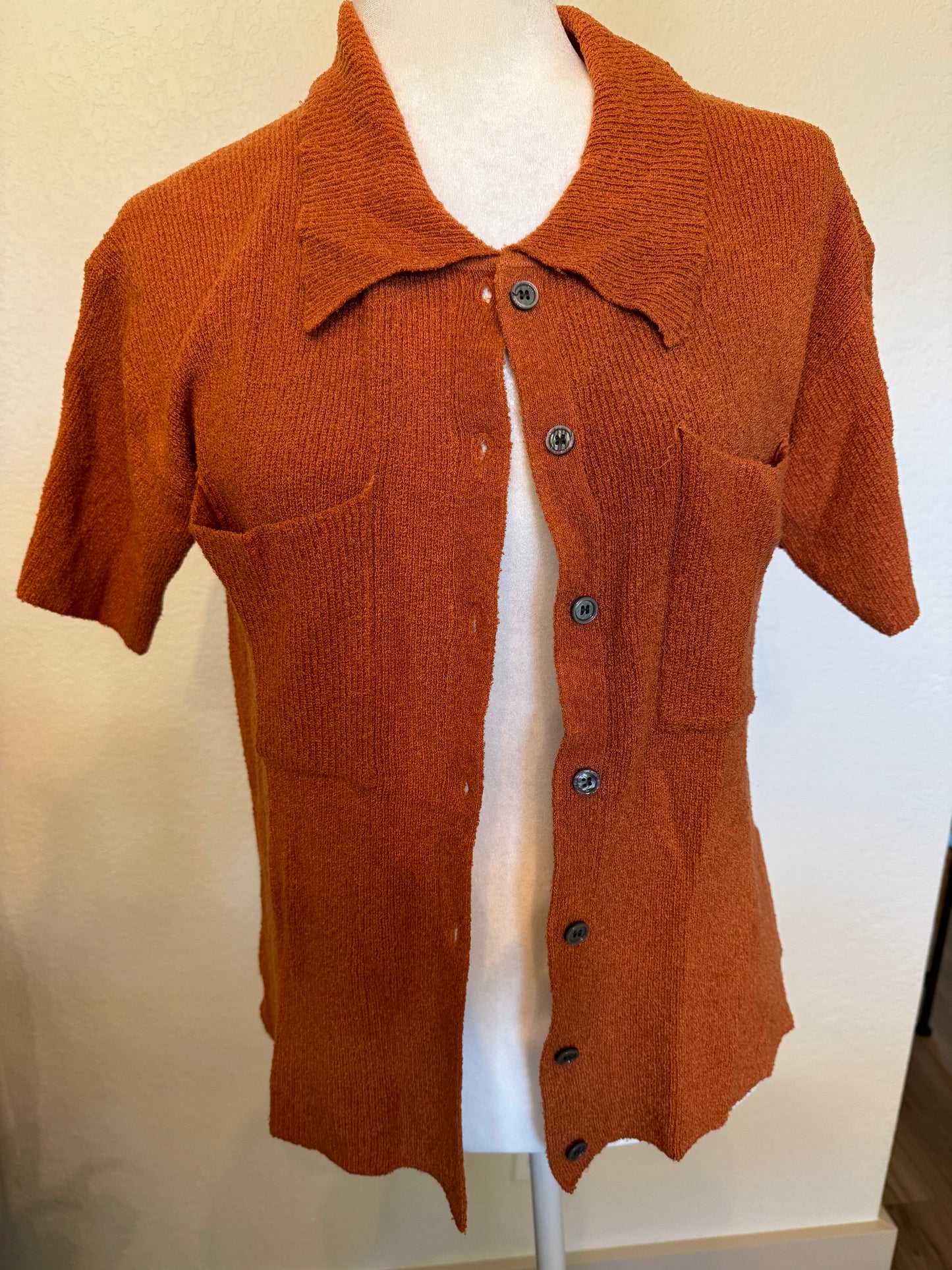 Tea N Rose Rust Knit Cardigan