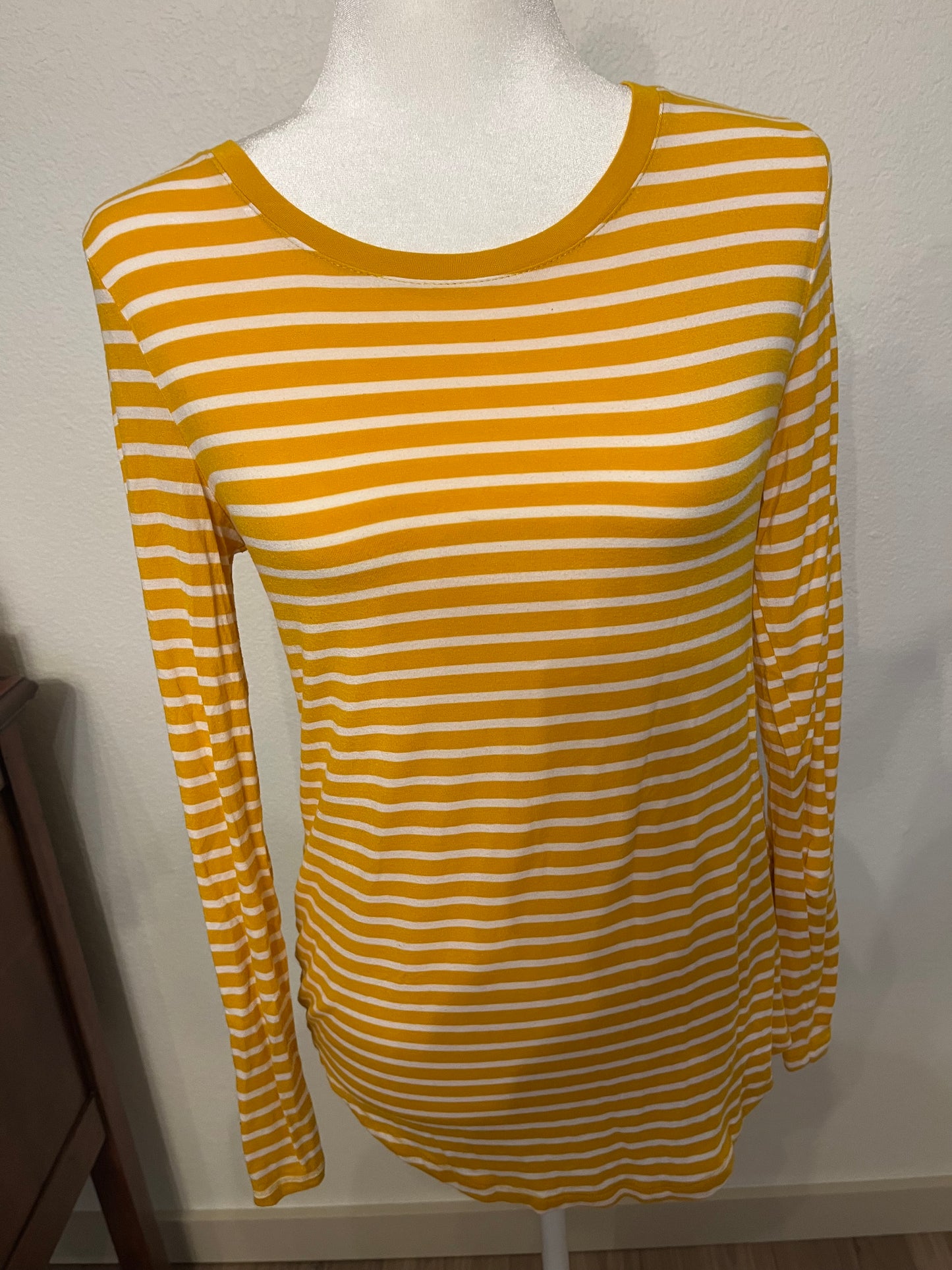 Old Navy Mustard and White Stripe Top