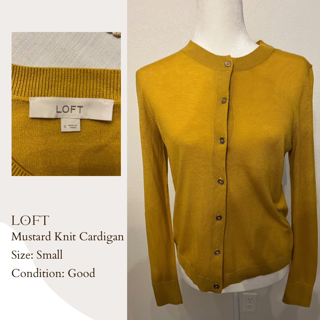 Loft Mustard Knit Cardigan