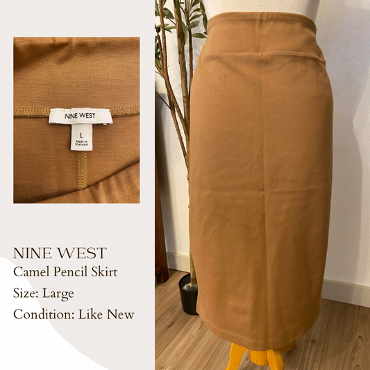 Nine West Camel Pencil Skirt