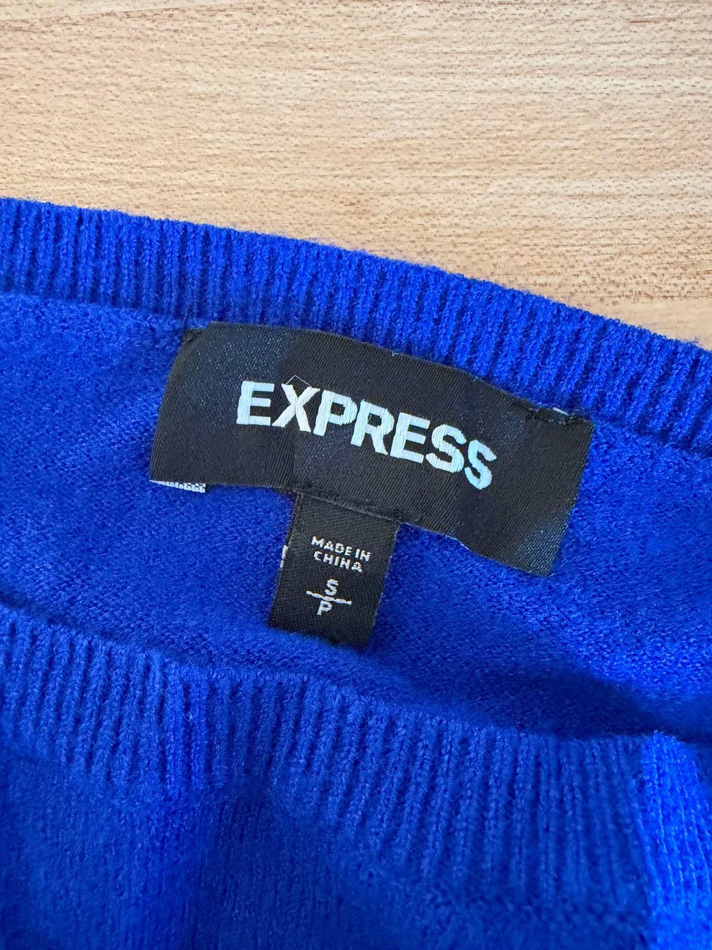 Express Blue and Black Stripe Sweater