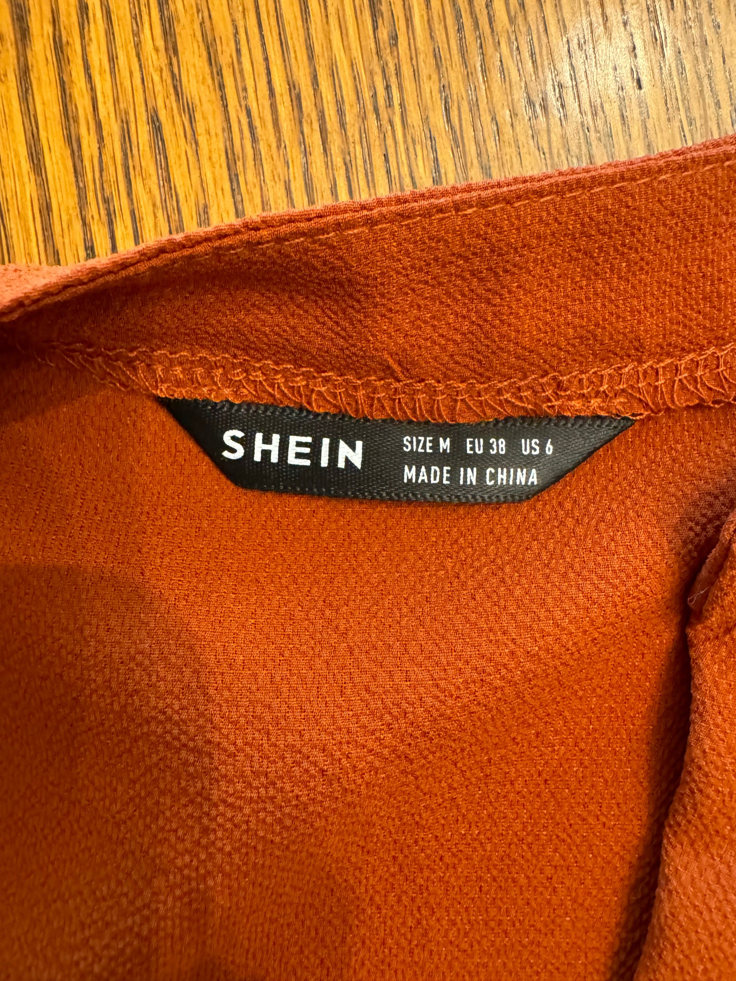 Shein Rust Pleated Top