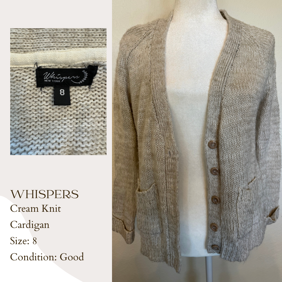 Whispers Cream Knit Cardigan