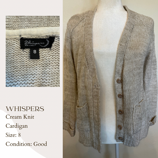 Whispers Cream Knit Cardigan