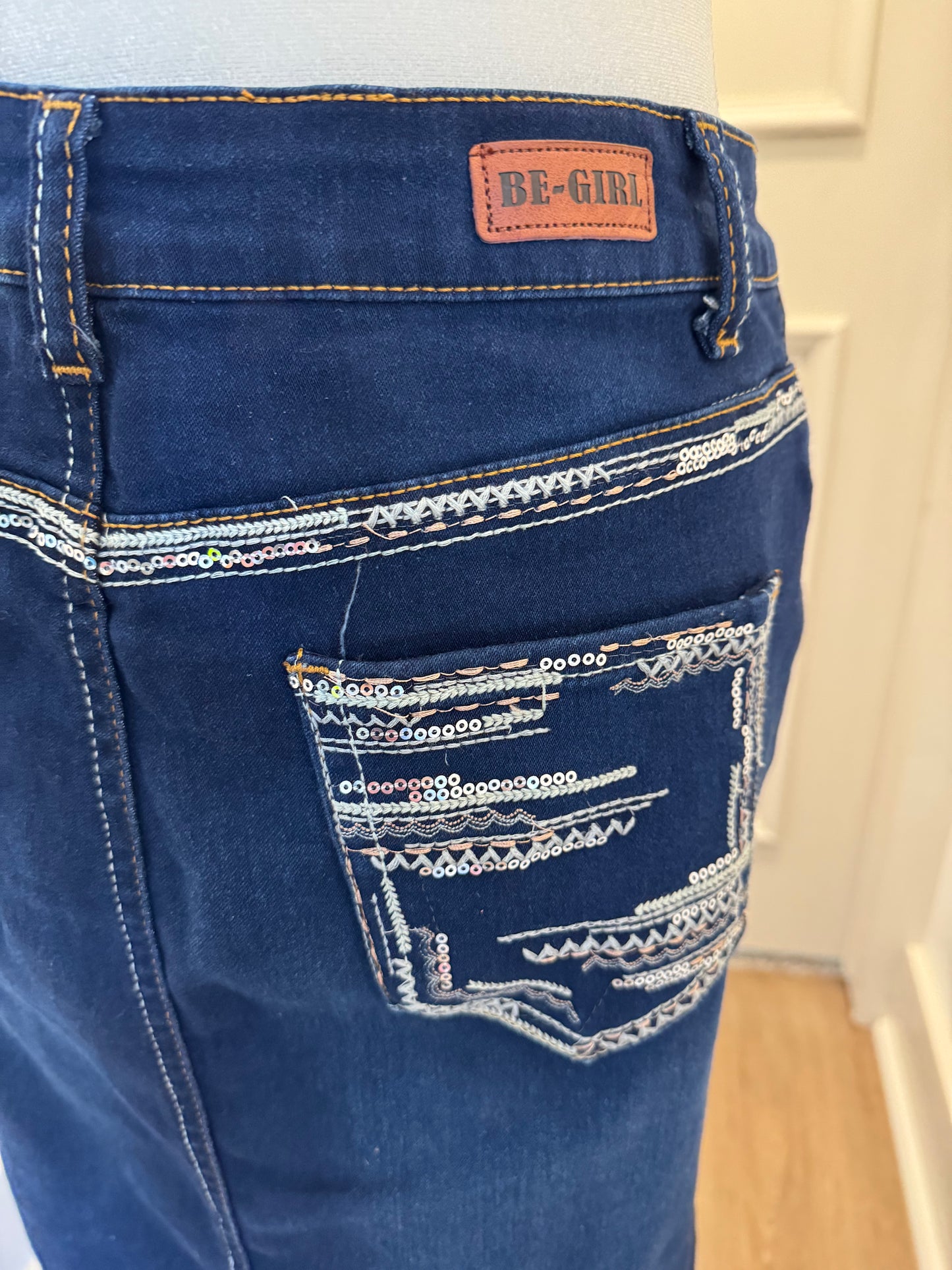 Be Girl Dark Stretchy Denim Skirt