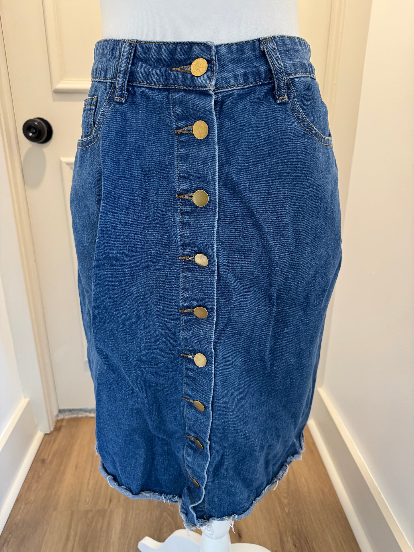 Shein Button Front Denim Skirt