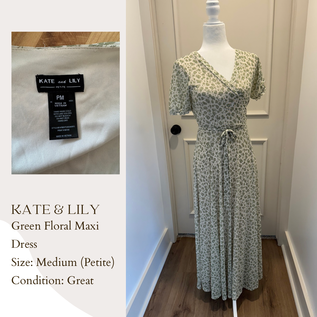 Kate & Lily Green Floral Maxi Dress