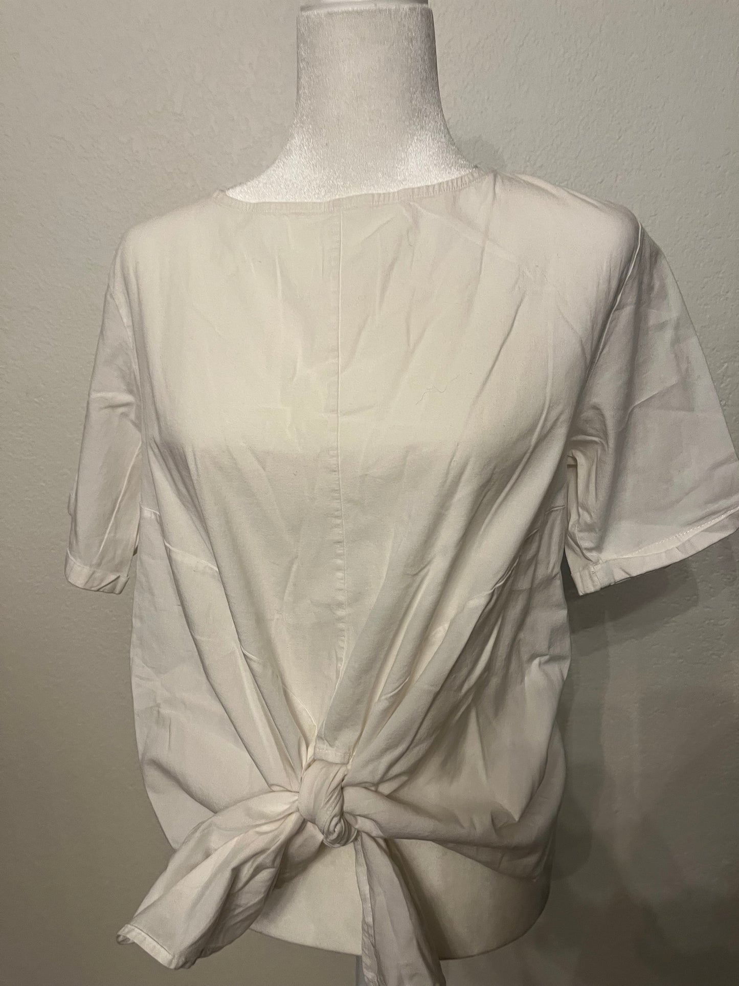 Halogen White Top With Tie Waist