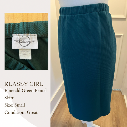 Klassy Girl Emerald Green Pencil Skirt