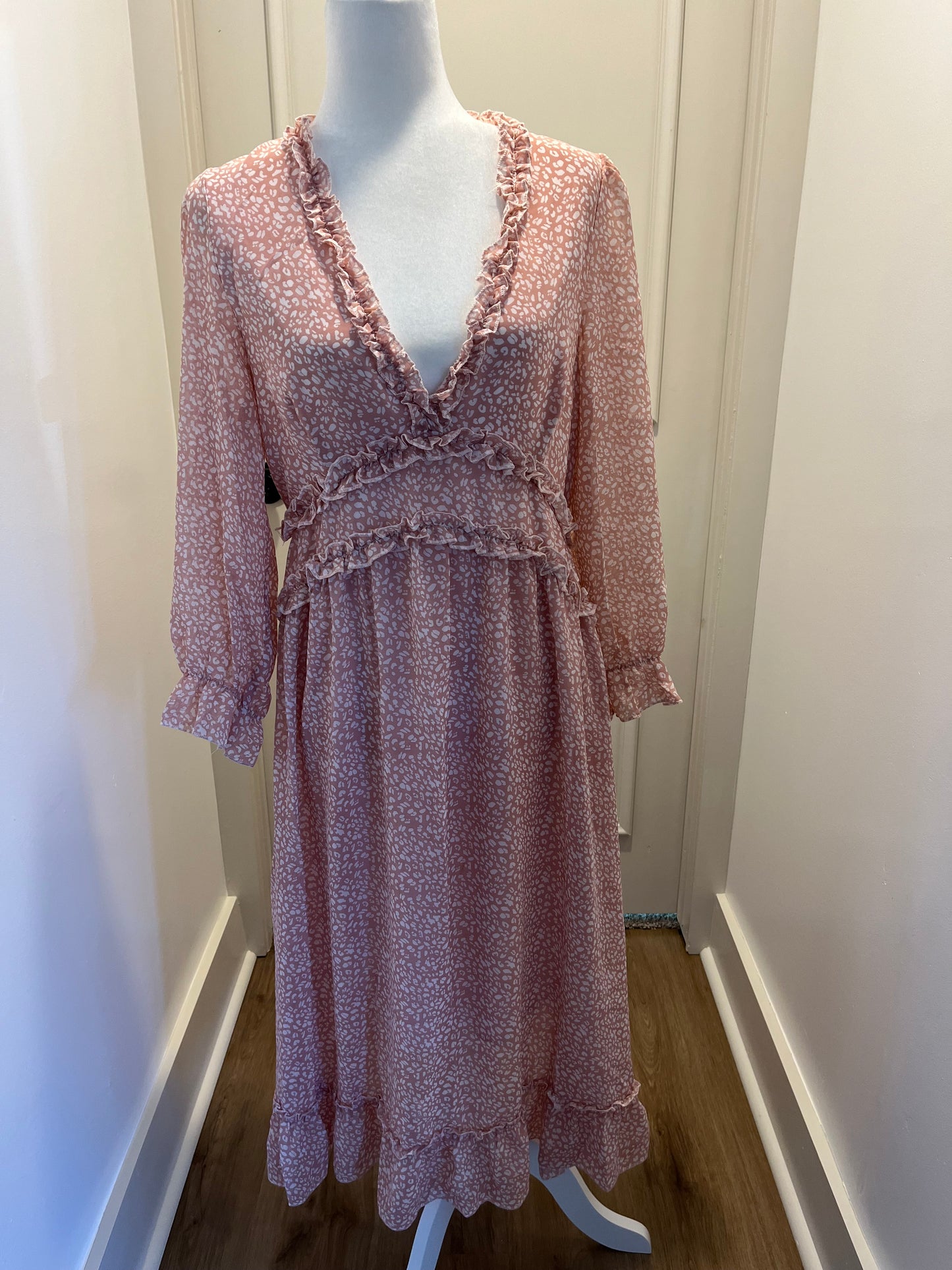 No Brand Pink Leopard Maxi Dress