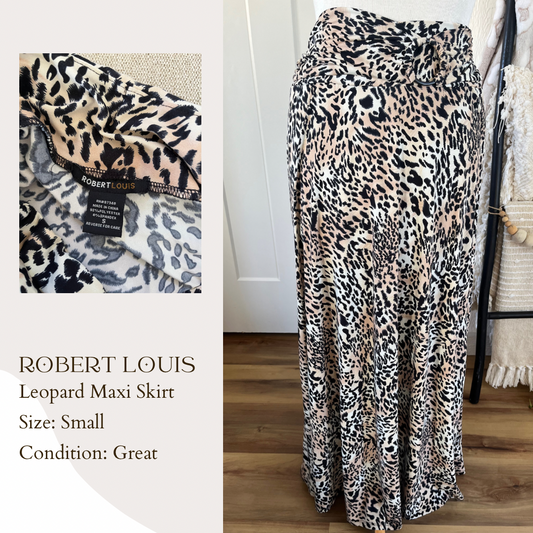 Robert Louis Leopard Maxi Skirt