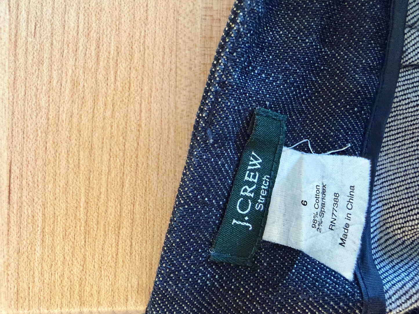 J. Crew Stretchy Denim Pencil Skirt