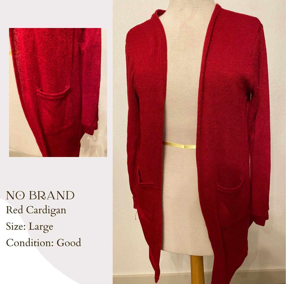 No Brand Red Cardigan