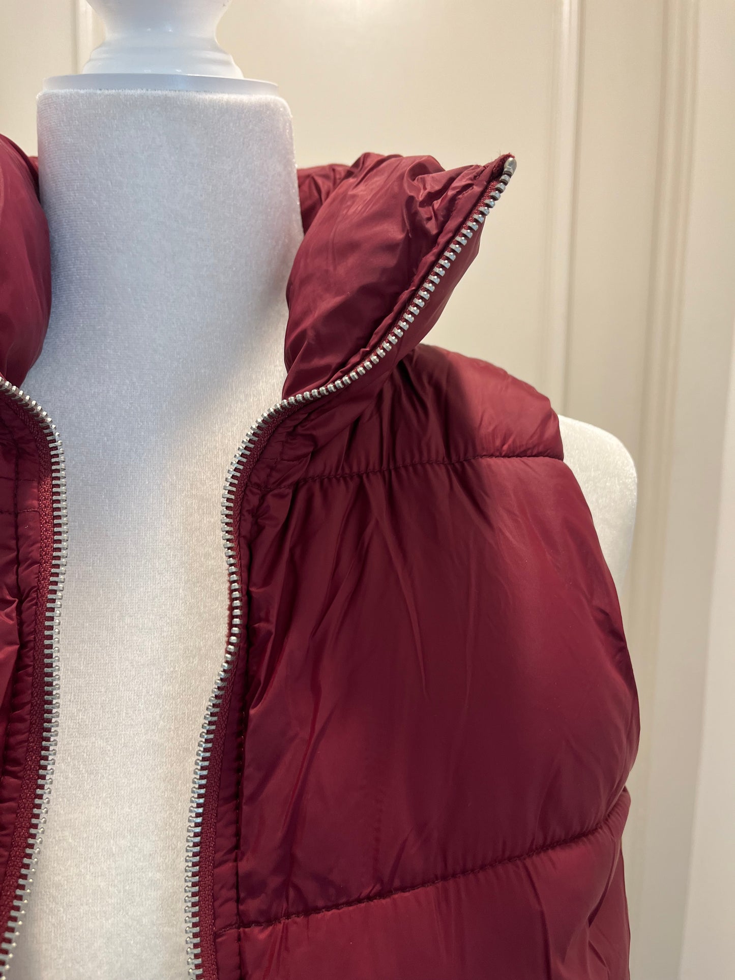 Old Navy Burgundy Puffer Vest