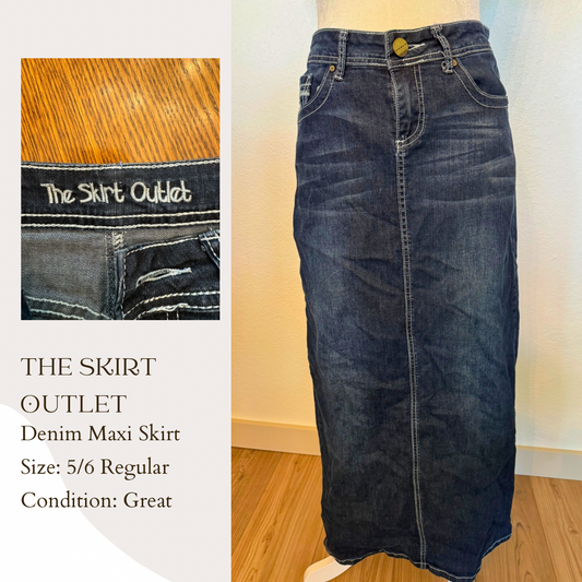 The Skirt Outlet Denim Maxi Skirt