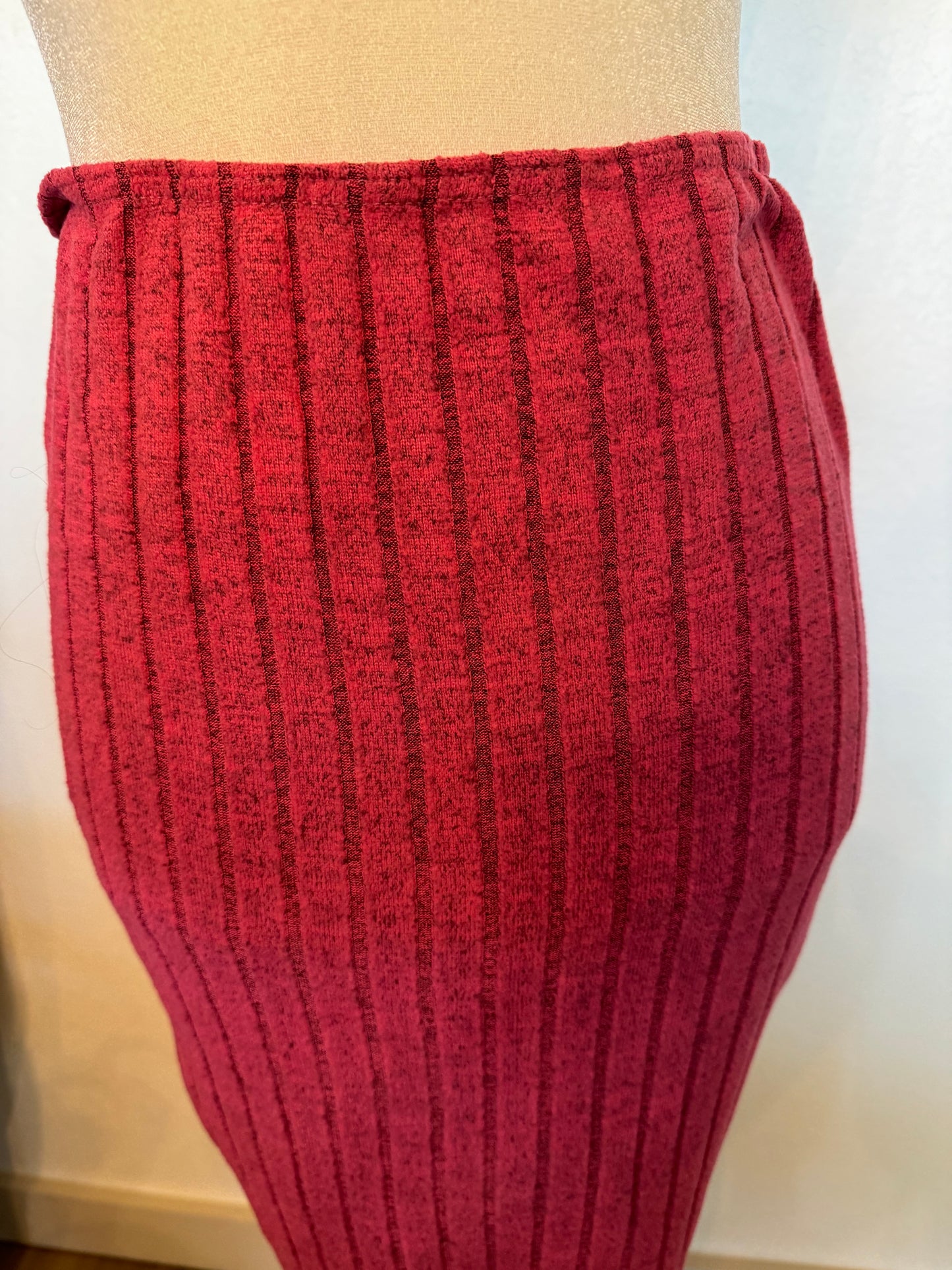 Shein Pink Ribbed Pencil Skirt