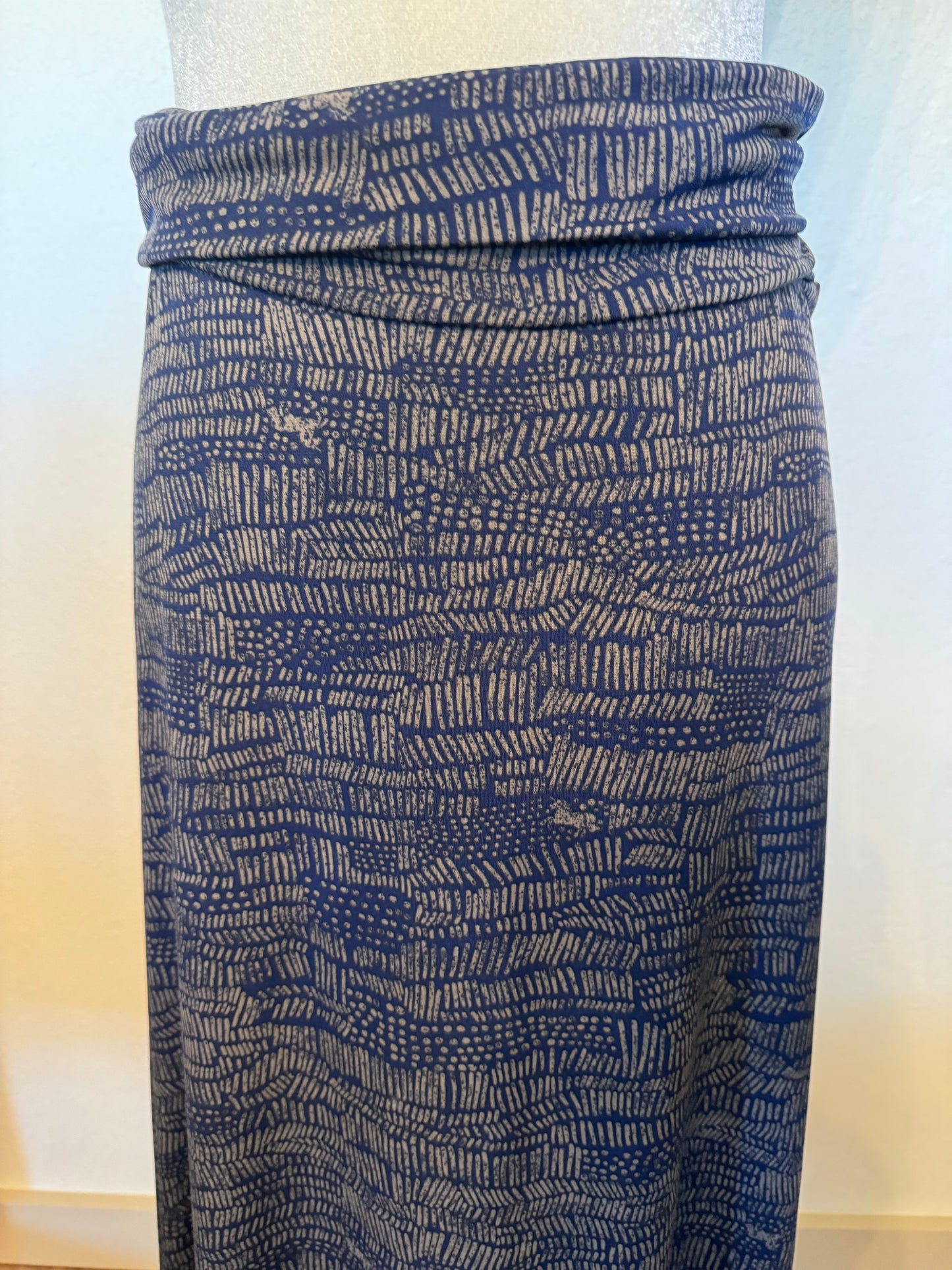 Lula Roe Navy Print Maxi Skirt