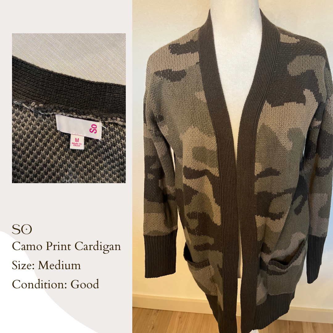 SO Camo Print Cardigan