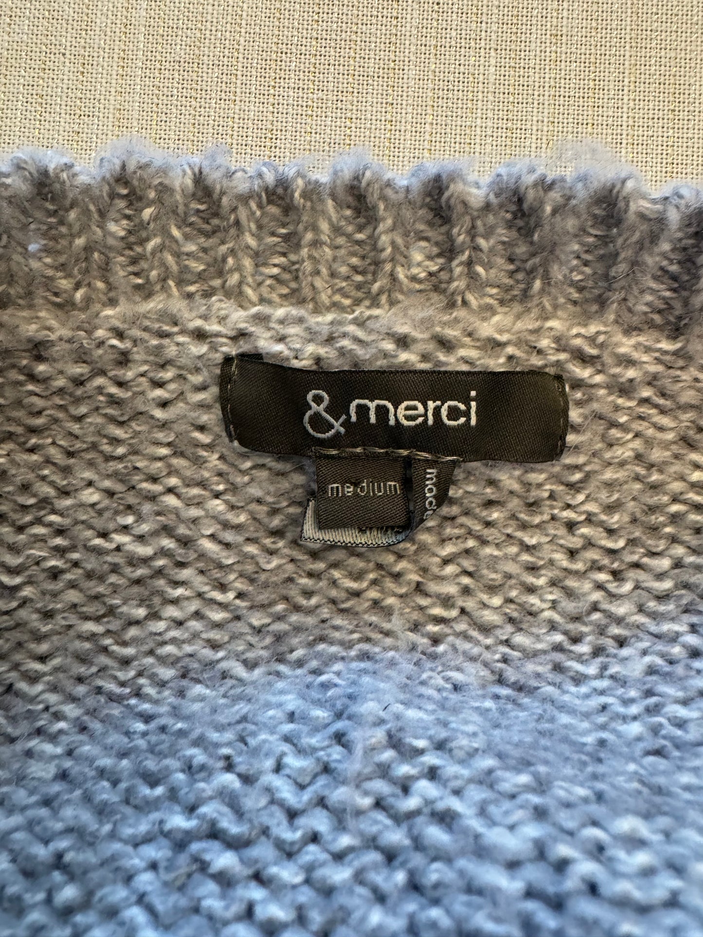 & Merci Gray Wrap Sweater