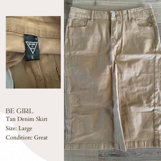 Be Girl Tan Denim Skirt