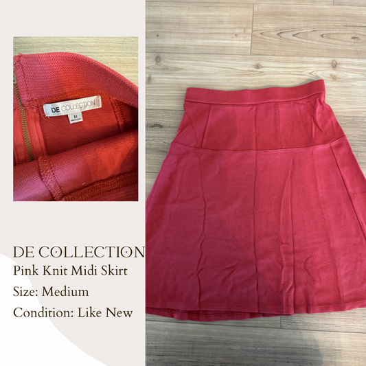 De Collection Pink Knit Midi Skirt