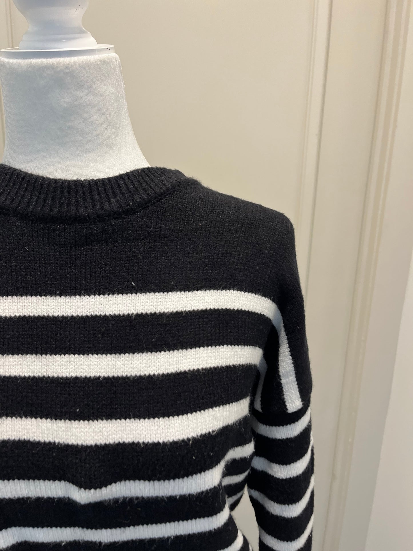 Philosophy Black and White Stripe Sweater