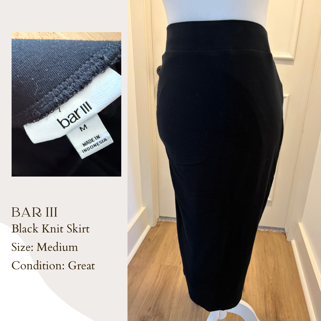 Bar III Black Knit Skirt