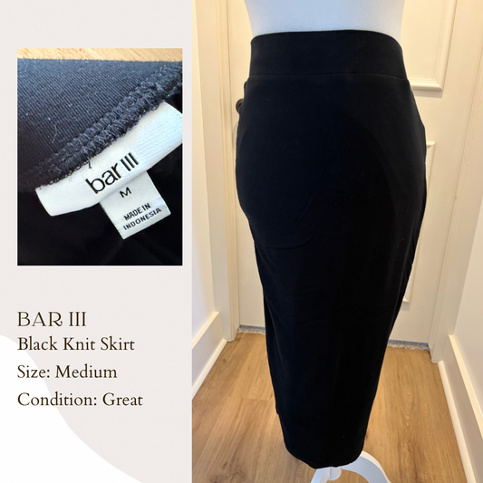 Bar III Black Knit Skirt